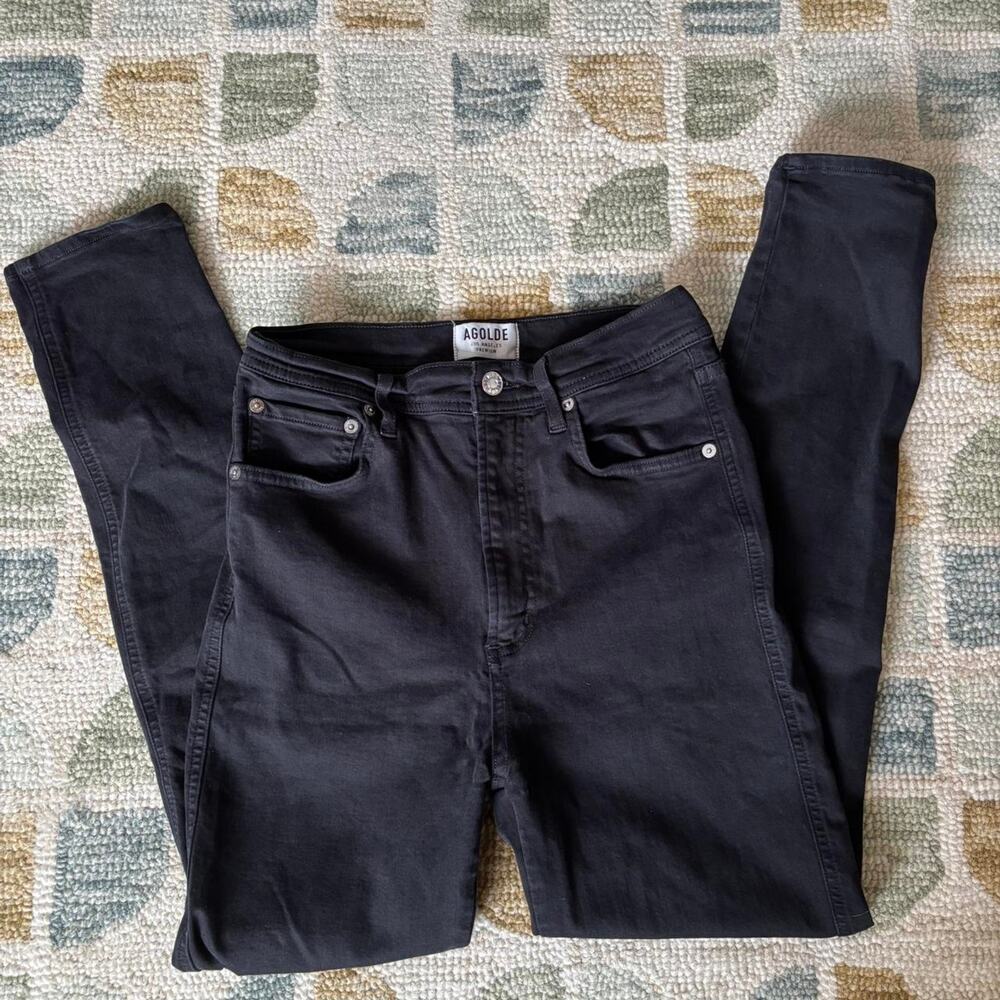 A Golde Los Angeles Premium Designer Jeans Size 27 High Rise Skinny Black